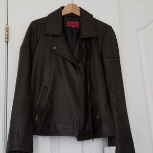 Genuine leather motorcycle jacket